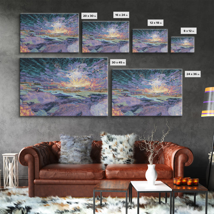 Electric Africa Map Network Canvas Print, Digital Art Africa, Abstract Wall Art, Afrofuturism Decor, Modern Office Decor