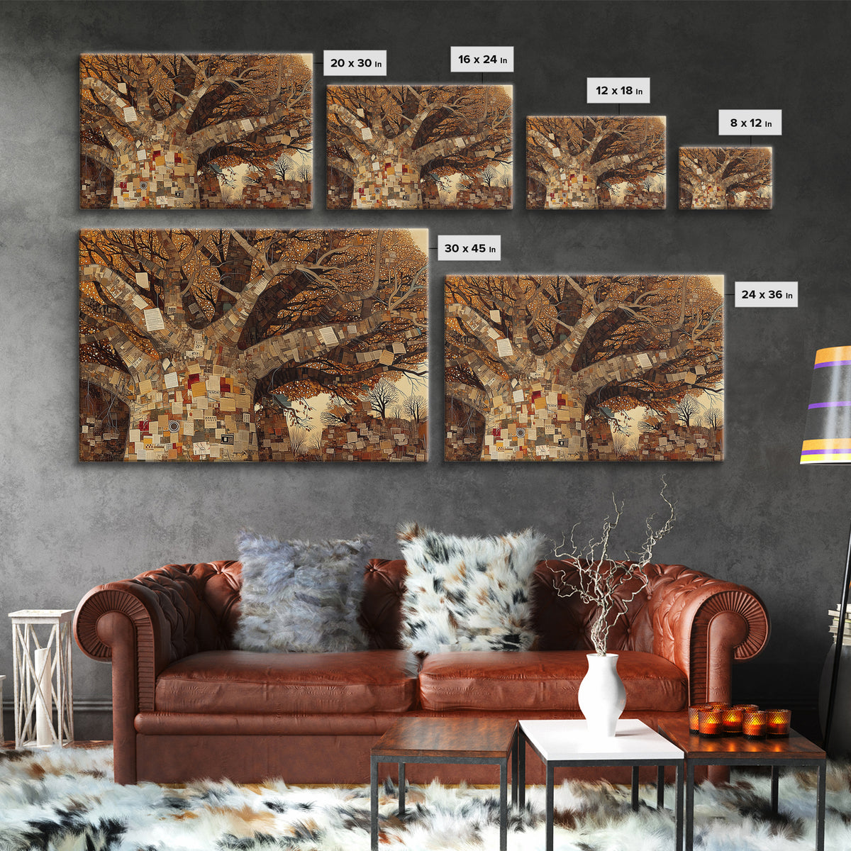 Baobab Tree Of Notes And Memories Wall Art, African Inspired, Mixed Media Canvas, Cultural Home Decor, Unique Wall Decor