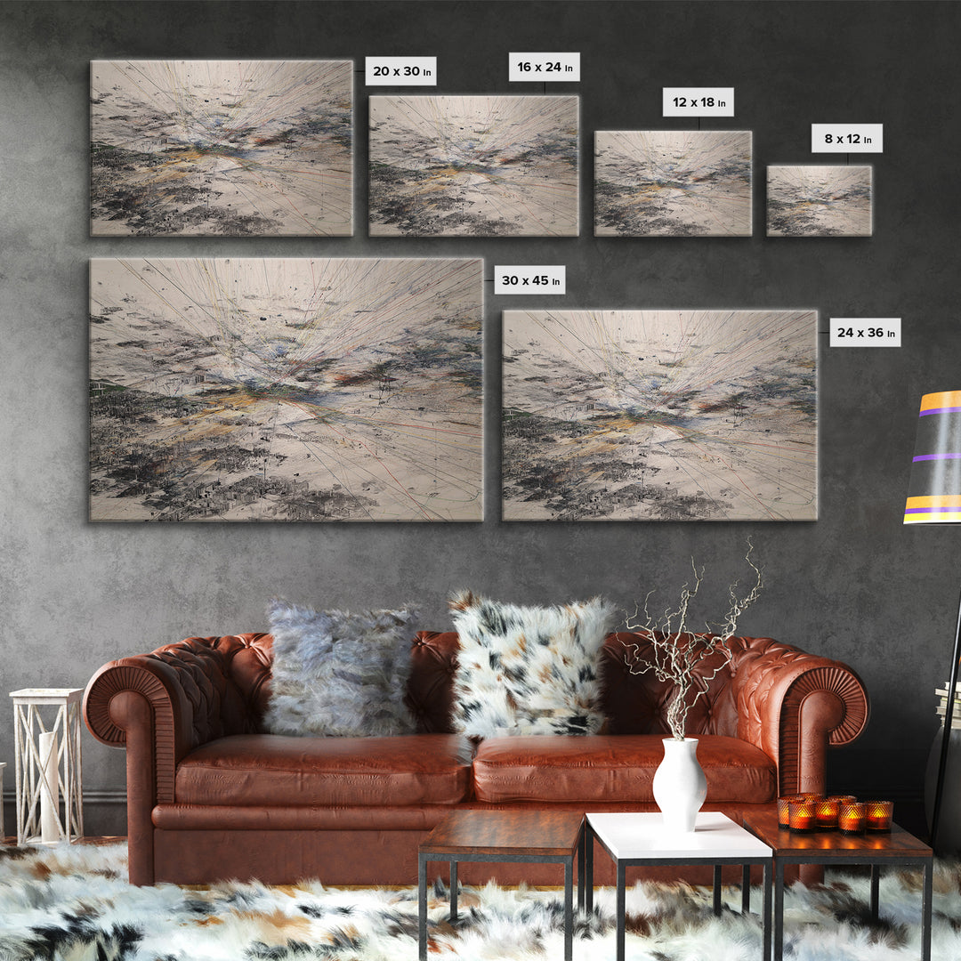 Expansive Abstract Storm Landscape Wall Art, Contemporary Art, Large Earth Tone Wall Art, Modern Office Decor Canvas Gift