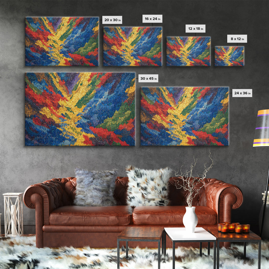 Vibrant Woven Ankara Textile Abstract Wall Art, African Fabric Patterns, Colorful African Print, Modern Home Decor Art Gift