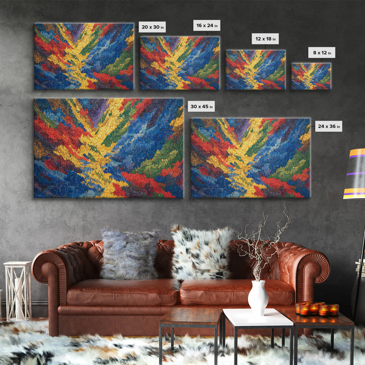Vibrant Woven Ankara Textile Abstract Wall Art, African Fabric Patterns, Colorful African Print, Modern Home Decor Art Gift