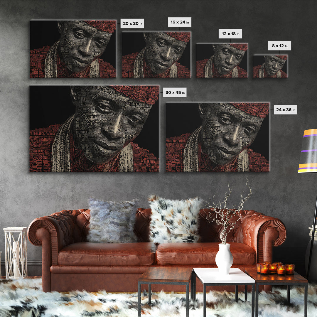 Intense African Woman Headwrap Wall Art, Black Woman Art, African Portrait, Melanin Artwork, Afrocentric Decor Gift For Her