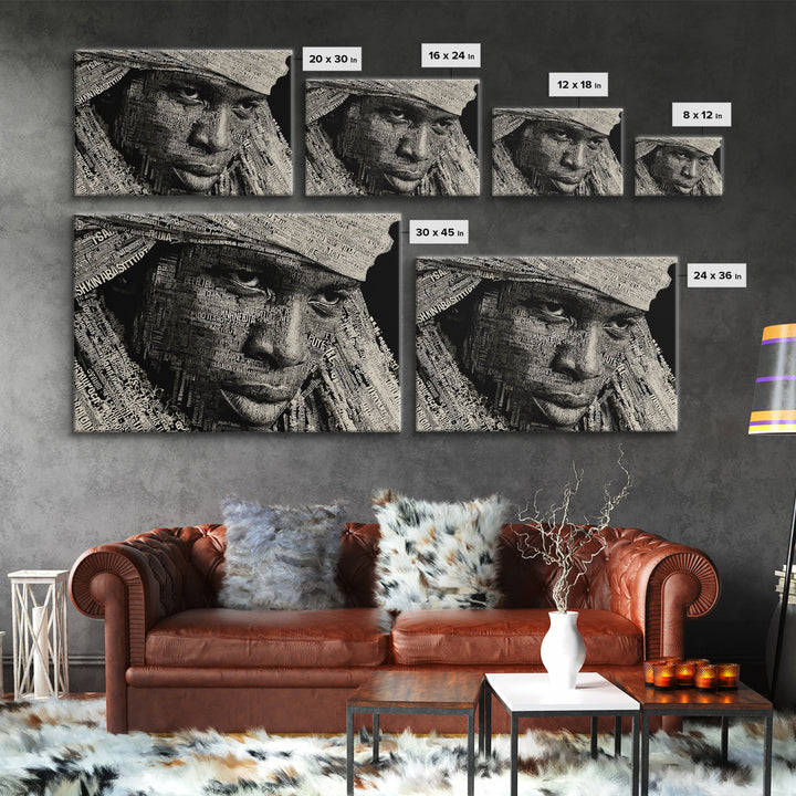 Monochrome African Woman Portrait Wall Art, Black Female Art, Abstract Face Art, Tribal Queen Art, Modern Black Home Decor