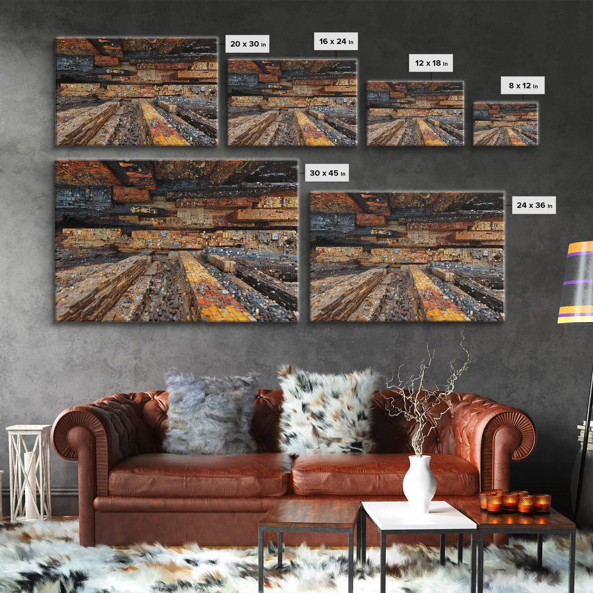 Abstract Urban Cityscape Canvas Print, Textured Modern Art, Statement Wall Art, Office Decor, Contemporary Home Decor Gift