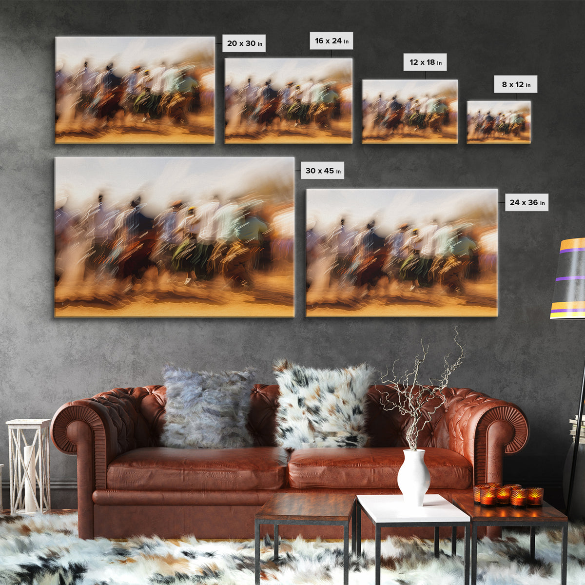 Sunlit African Crowd Procession Wall Art, Motion Blur Cultural Art Print, Black People Decor, Modern Canvas Home Decor Gift
