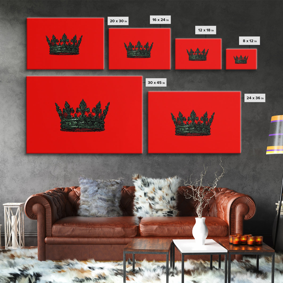 Black Crown On Red Background Wall Art, African Queen Decor, Royal Afrocentric Print, Bold Modern Black Culture Art, Statement Wall Decor