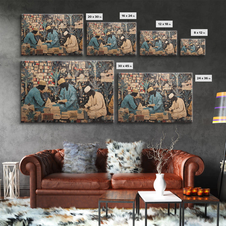 African Scholars Library Wall Art, Black Culture Art Print, Afrocentric Collage Poster, Intellectual Home Decor Gift Idea