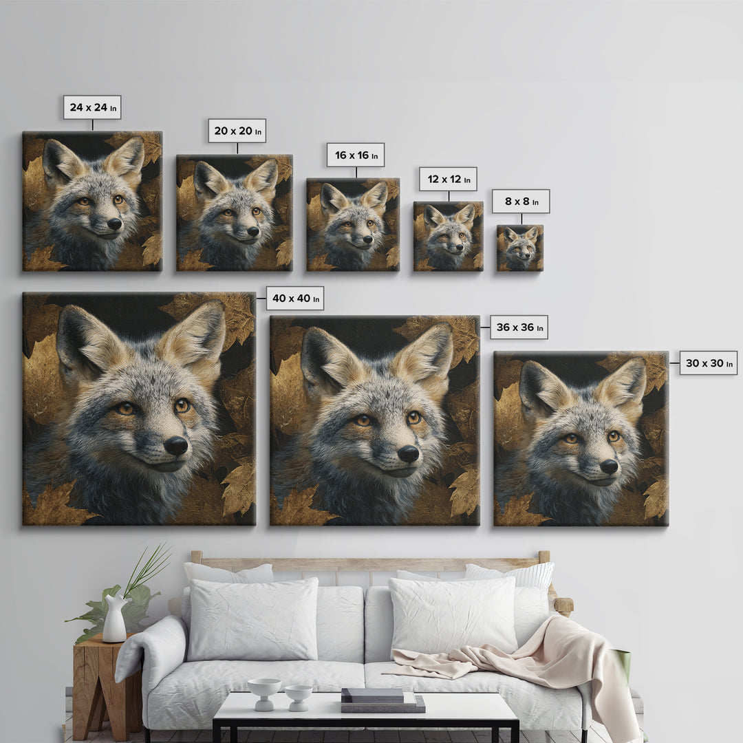 Dignified Fox Portrait Canvas Print, Animal Art, Modern Decor, Living Room Decor, Oil Painting, Creature, Home Decor, ANI-1x1-49