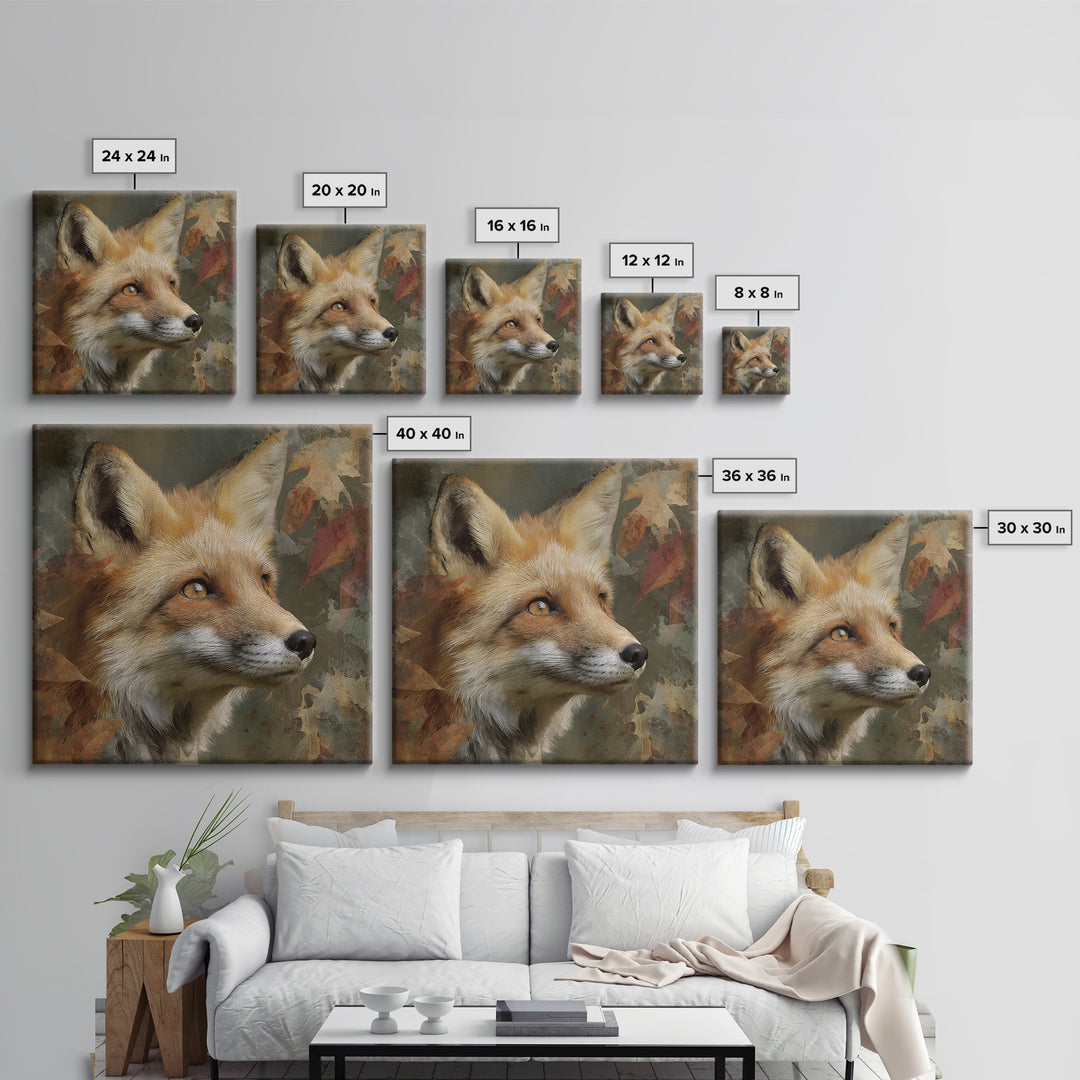 Dignified Fox Portrait Canvas Print, Animal Art, Wall Art, Living Room Decor, Fine Art, Creature, Nursery Decor, Art Deco, ANI-1x1-97
