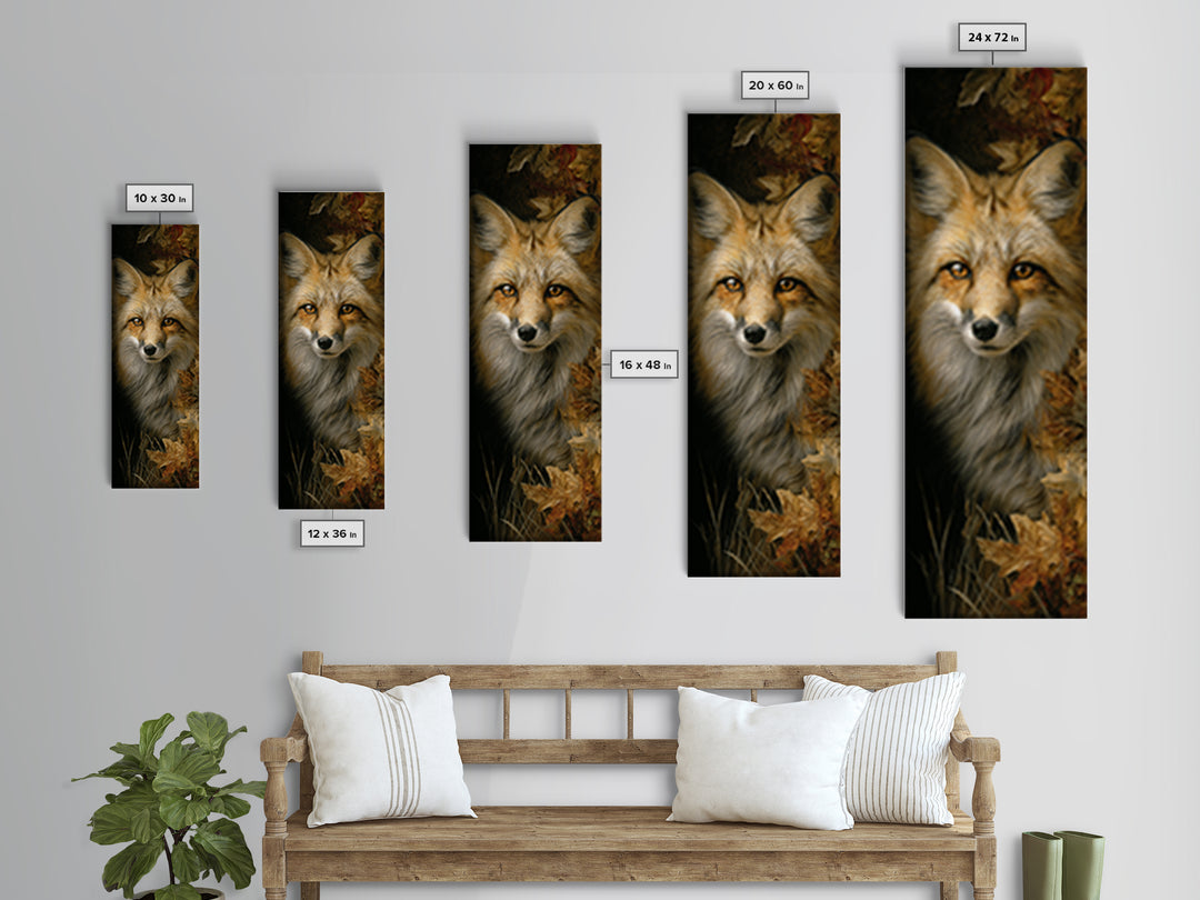 Dignified Fox Portrait Canvas Print, Animal Art, Statement Artwork, Living Room Decor, Fine Art, Creature, Wall Decor, ANI-1x3-37