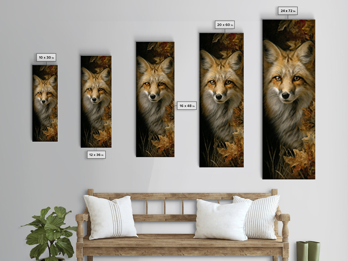 Dignified Fox Portrait Canvas Print, Animal Art, Statement Artwork, Living Room Decor, Fine Art, Creature, Wall Decor, ANI-1x3-37