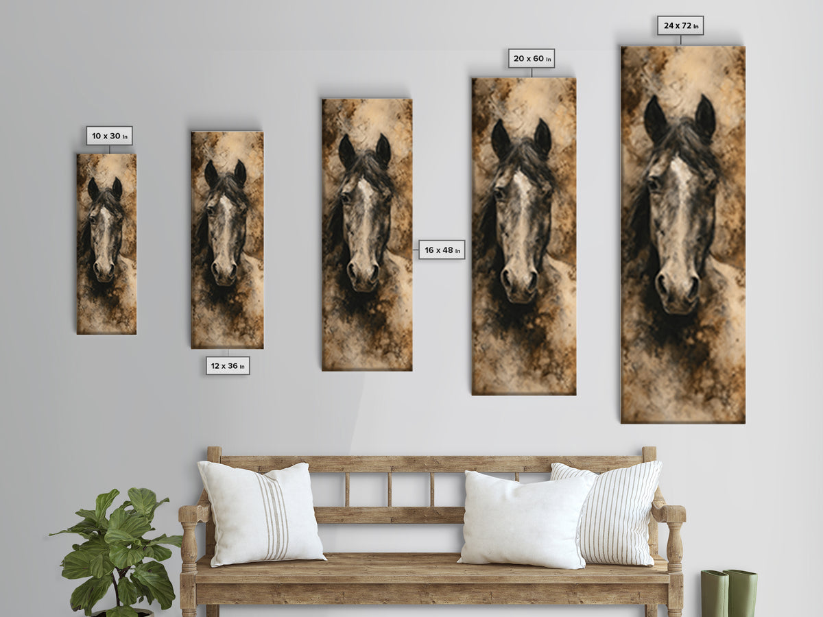 Majestic Horse Head Canvas Print, Animal Art, Digital Art, Living Room Decor, Fine Art, Creature, Farmhouse Decor, Nursery, ANI-1x3-39