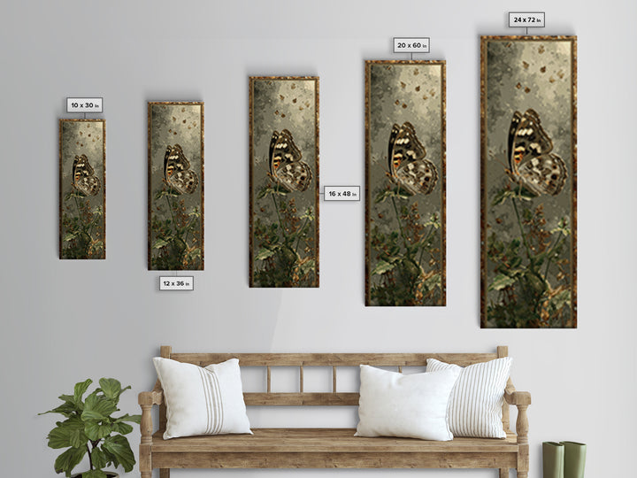 Butterfly Specimen Composition Canvas Print, Animal Art, Digital Wall Art, Living Room Decor, Creature, Modern Wall Art, ANI-1x3-59