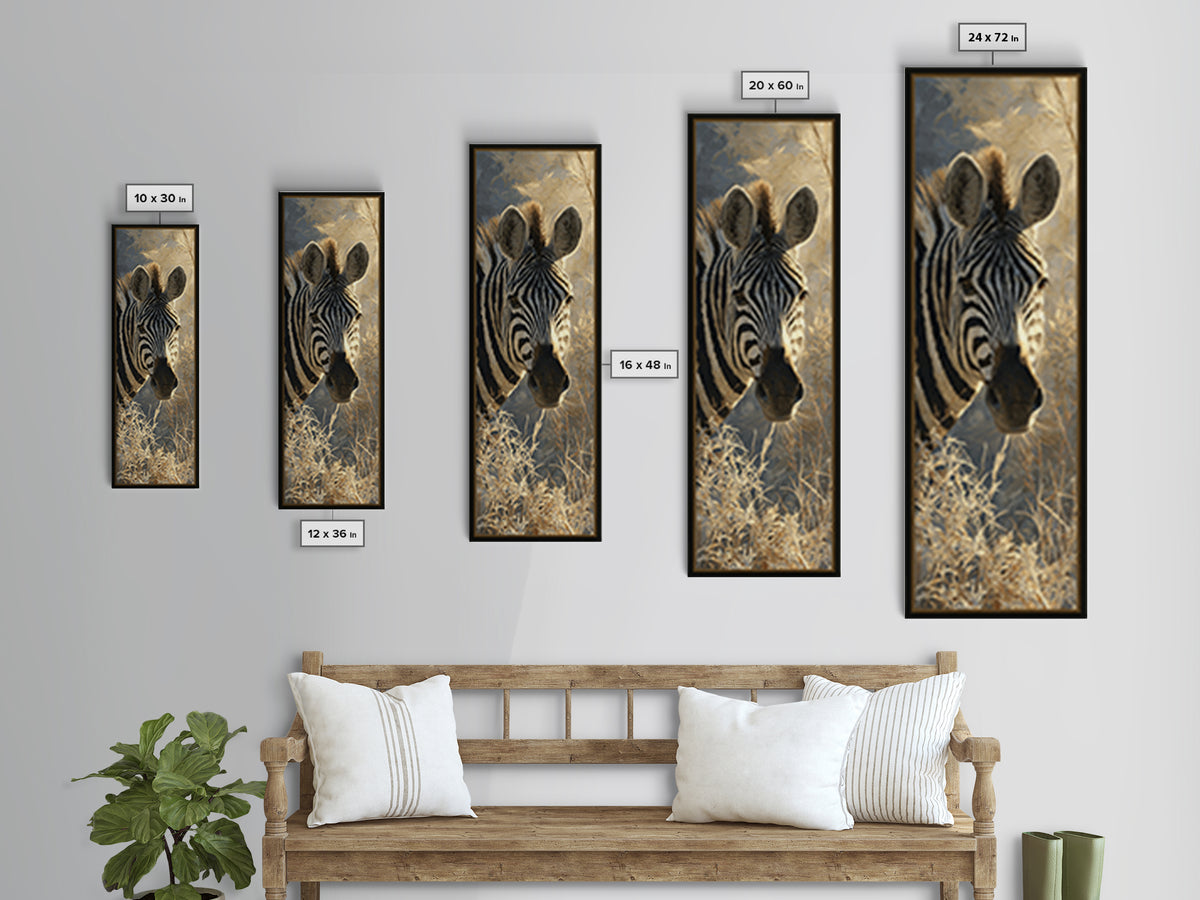 Zebra Portrait with Bold Graphic Stripe Pattern Canvas Print, Animal Art, Art Print, Living Room Decor, Fine Art, Creature, ANI-1x3-77