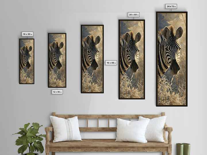 Zebra Portrait with Bold Graphic Stripe Pattern Canvas Print, Animal Art, Art Print, Living Room Decor, Fine Art, Creature, ANI-1x3-77