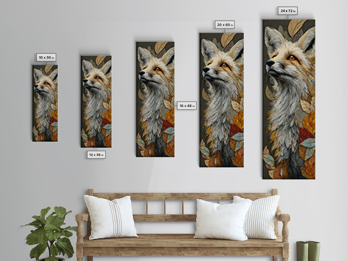 Dignified Fox Portrait Canvas Print, Animal Art, Art, Living Room Decor, Oil Painting, Creature, Original Art, Nursery Wall Art, ANI-1x3-85