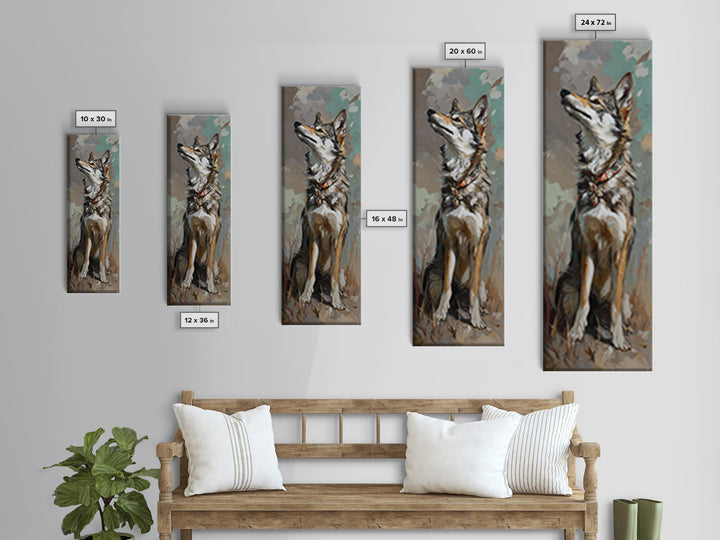 Dog Portrait with Painterly Collar and Loyal Canvas Print, Animal Art, Trendy Wall Art, Living Room Decor, Fine Art, Creature, ANI-1x3-97