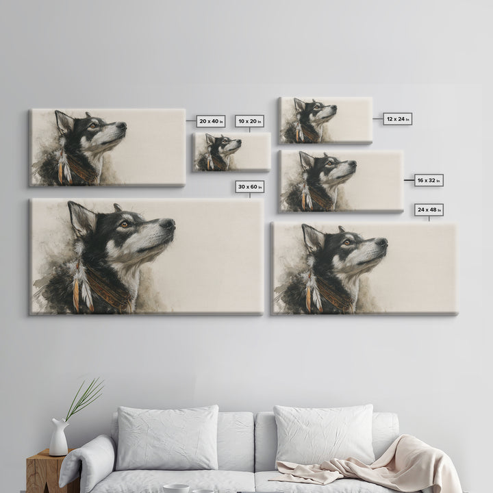 Dog Portrait with Painterly Collar and Loyal Canvas Print, Animal Art, Wall Decor, Living Room Decor, Oil Painting, Creature, ANI-2x1-57