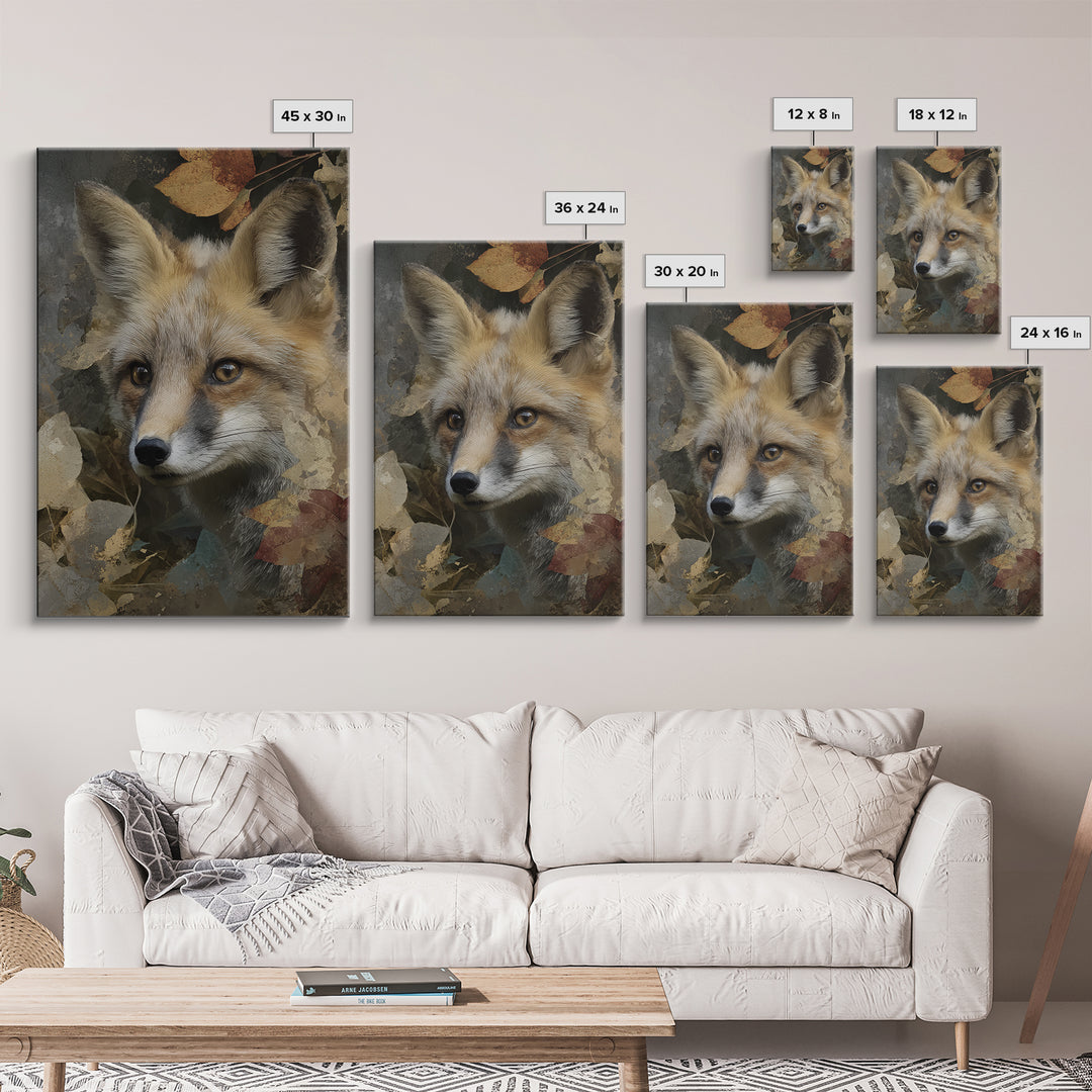 Dignified Fox Portrait Canvas Print, Animal Art, Art Deco, Living Room Decor, Fine Art, Creature, Cat Art, Safari Nursery Decor, ANI-2x3-57