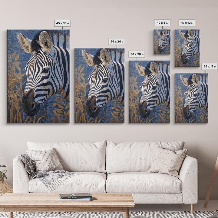 Zebra Portrait with Bold Graphic Stripe Pattern Canvas Print, Animal Art, Digital Wall Art, Living Room Decor, Creature, ANI-2x3-73