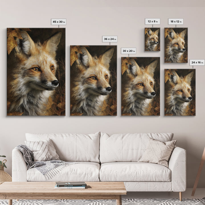 Dignified Fox Portrait Canvas Print, Animal Art, Art Deco, Living Room Decor, Fine Art, Creature, Cat Art, Safari Nursery Decor, ANI-2x3-81
