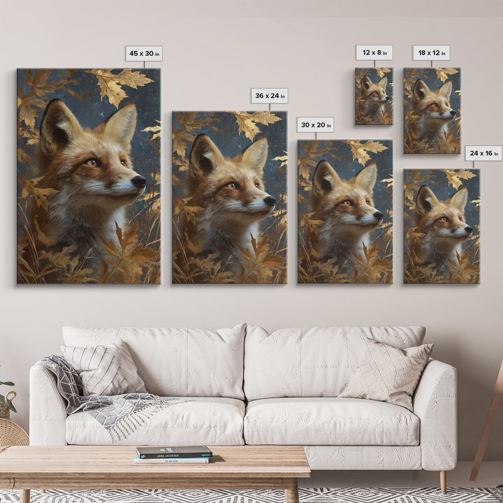 Dignified Fox Portrait Canvas Print, Animal Art, Art, Living Room Decor, Oil Painting, Creature, Original Art, Nursery Wall Art, ANI-2x3-9