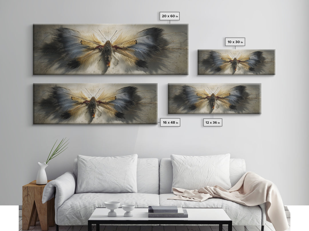 Butterfly Specimen Composition Canvas Print, Animal Art, Fine Art Print, Living Room Decor, Fine Art, Creature, Wall Decor, ANI-3x1-39