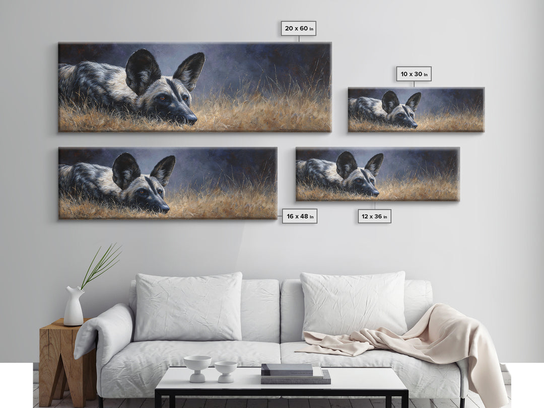 Dog Portrait with Painterly Collar and Loyal Framed Canvas Print, Animal Art, Printable Wall Art, Living Room Decor, Creature, ANI-3x1-5