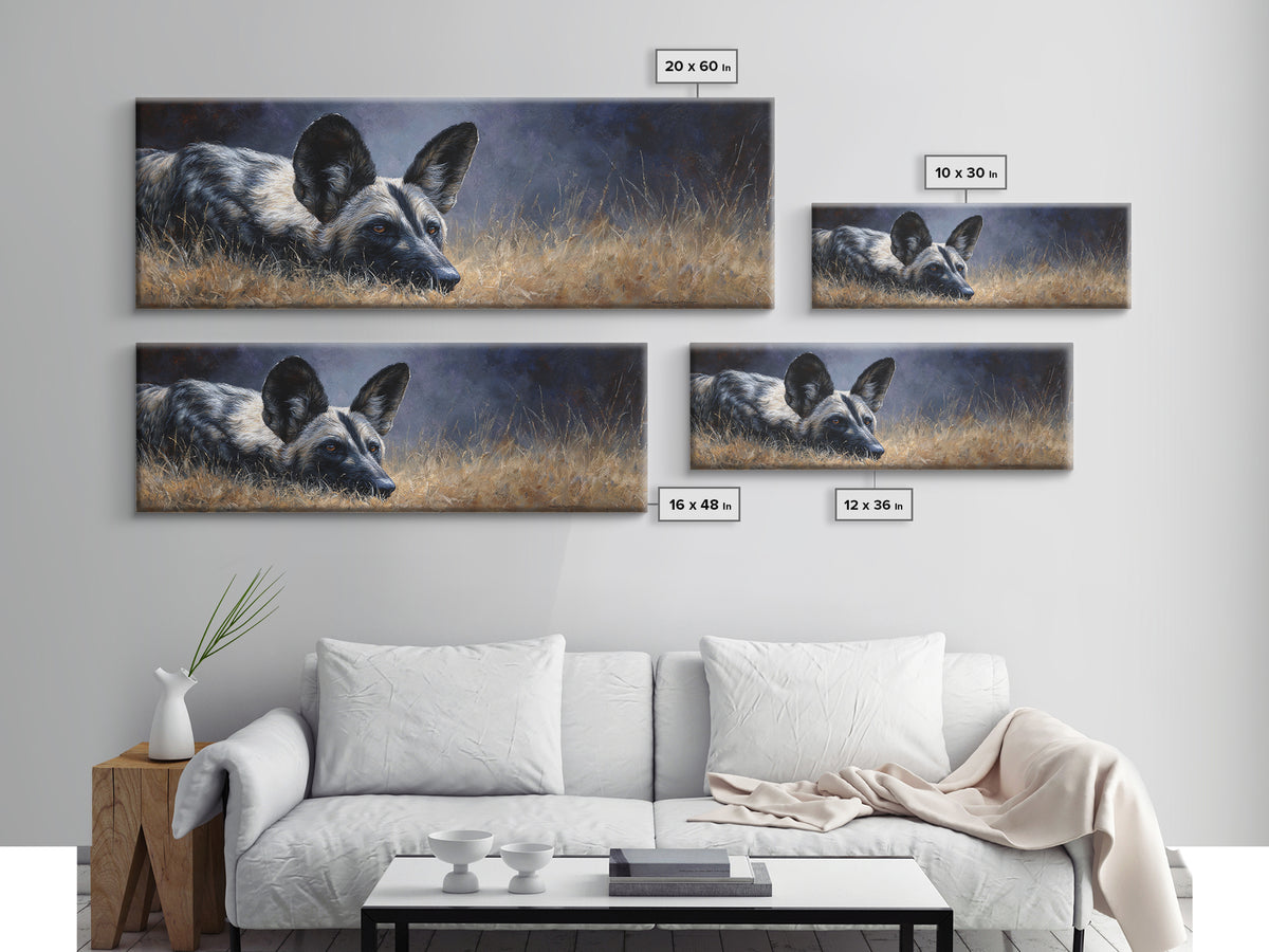 Dog Portrait with Painterly Collar and Loyal Framed Canvas Print, Animal Art, Printable Wall Art, Living Room Decor, Creature, ANI-3x1-5