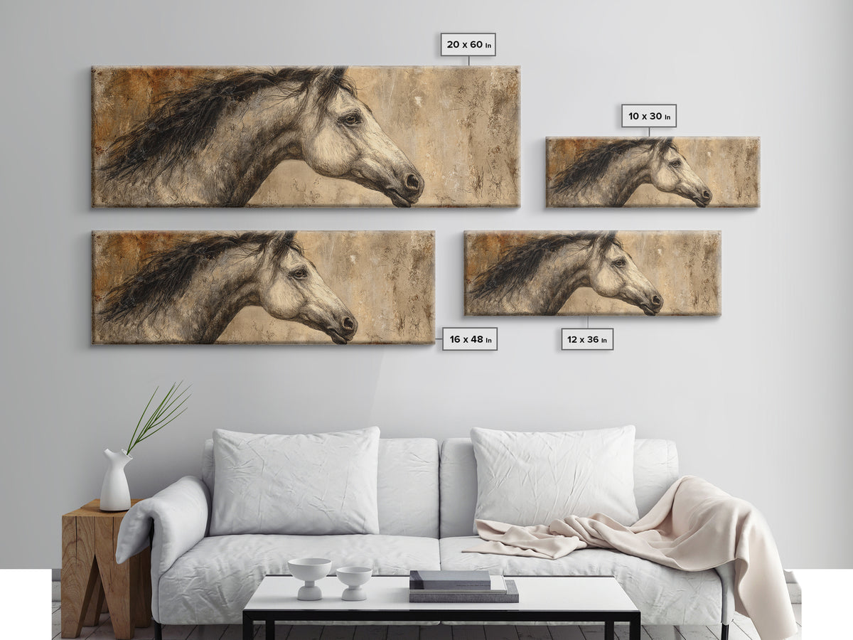 Majestic Horse Head Canvas Print, Animal Art, Room Decor, Living Room Decor, Fine Art, Creature, Printable, Printable Wall Art, ANI-3x1-91
