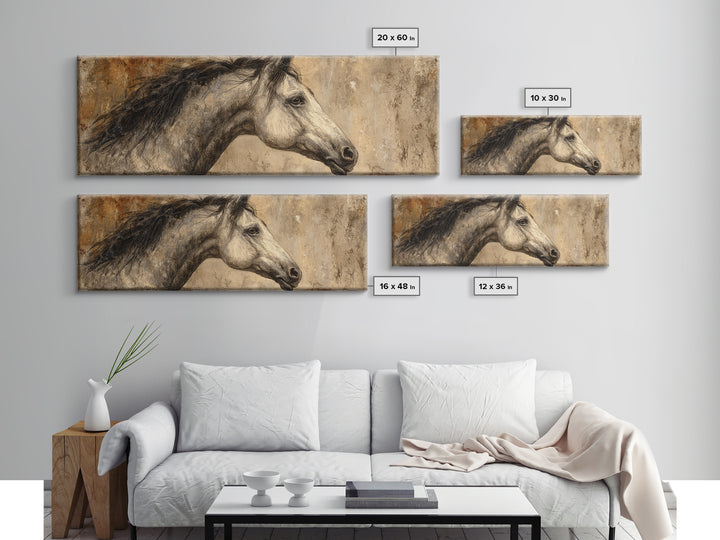 Majestic Horse Head Canvas Print, Animal Art, Room Decor, Living Room Decor, Fine Art, Creature, Printable, Printable Wall Art, ANI-3x1-91