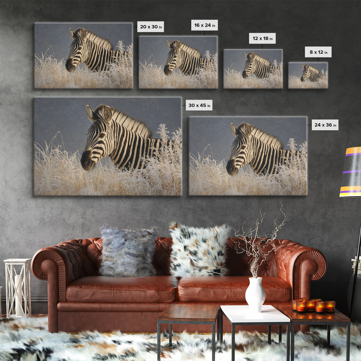 Zebra Portrait with Bold Graphic Stripe Pattern Canvas Print, Animal Art, Printable Art, Living Room Decor, Fine Art, Creature, ANI-3x2-21