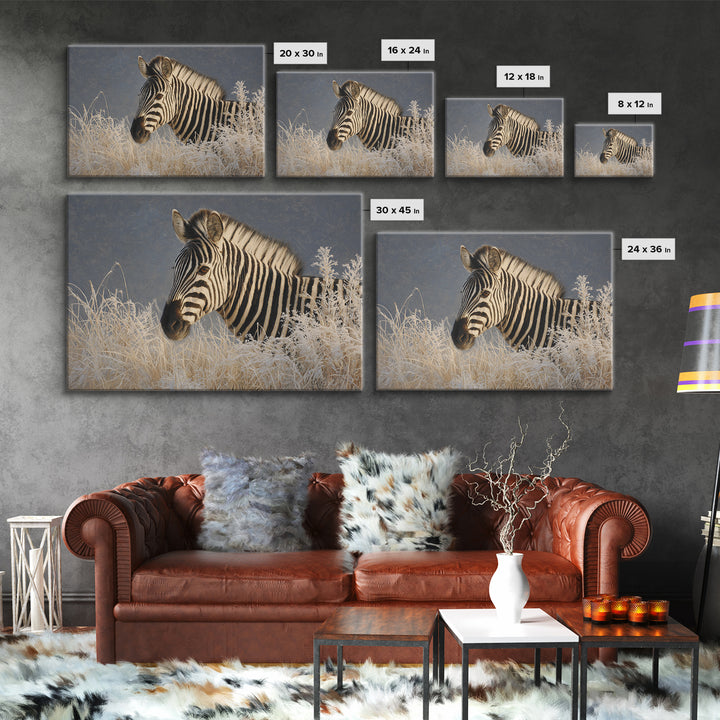 Zebra Portrait with Bold Graphic Stripe Pattern Canvas Print, Animal Art, Printable Art, Living Room Decor, Fine Art, Creature, ANI-3x2-21