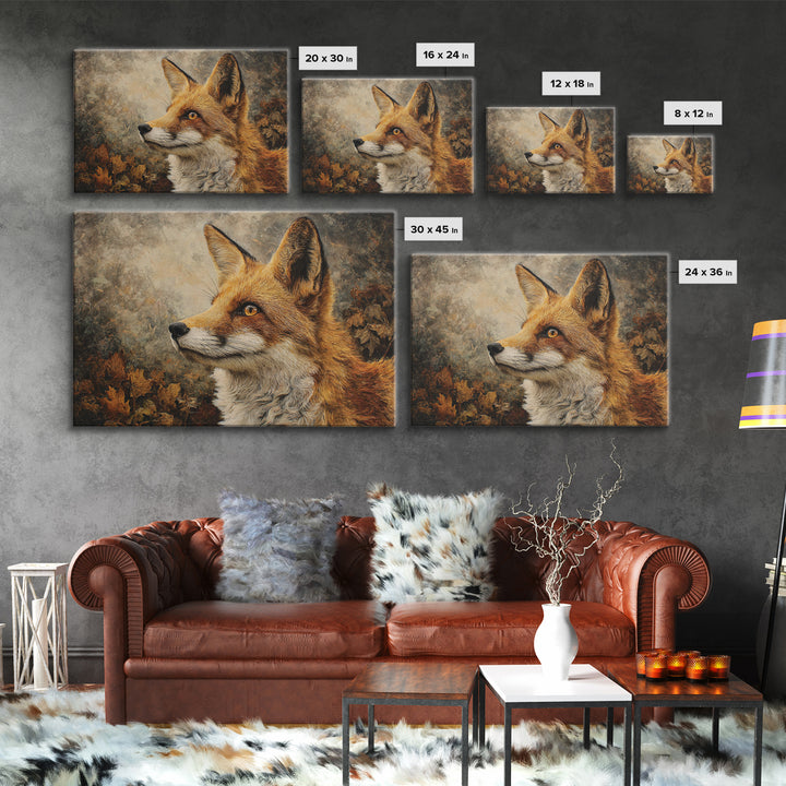 Dignified Fox Portrait Canvas Print, Animal Art, Nursery Art, Living Room Decor, Fine Art, Creature, Luxury Decor, Art Print, ANI-3x2-29