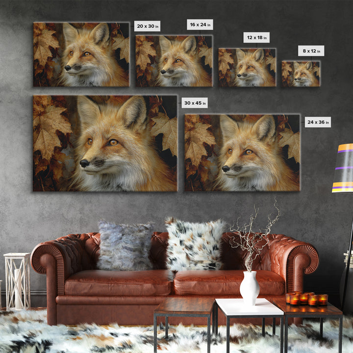 Dignified Fox Portrait Canvas Print, Animal Art, Nursery Art, Living Room Decor, Fine Art, Creature, Luxury Decor, Art Print, ANI-3x2-53