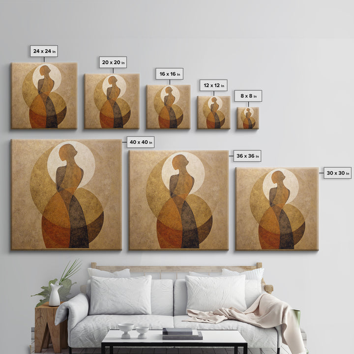 Simple Monochrome Figure Study Framed Canvas Print, Art, Art Print, Living Room Decor, Fine Art, Canvas Wall Art, ART-1x1-12