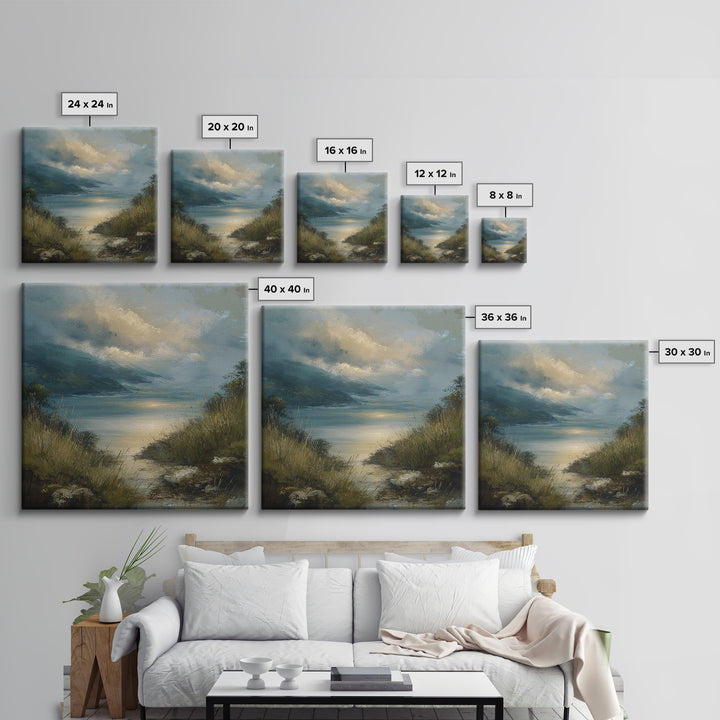 Quiet Mountain Scene Canvas Print, Art, Textured Wall Art, Living Room Decor, Fine Art, Gallery Decor, Wall Decor, ART-1x1-17