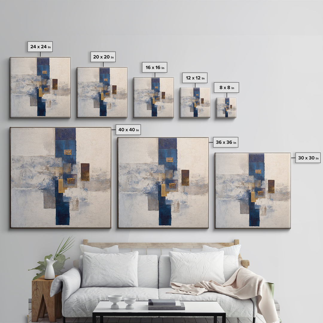 Modern Sculptural Shapes Rendered as Painted Forms Canvas Print, Art, Framed Art, Living Room Decor, Abstract Art, ART-1x1-30