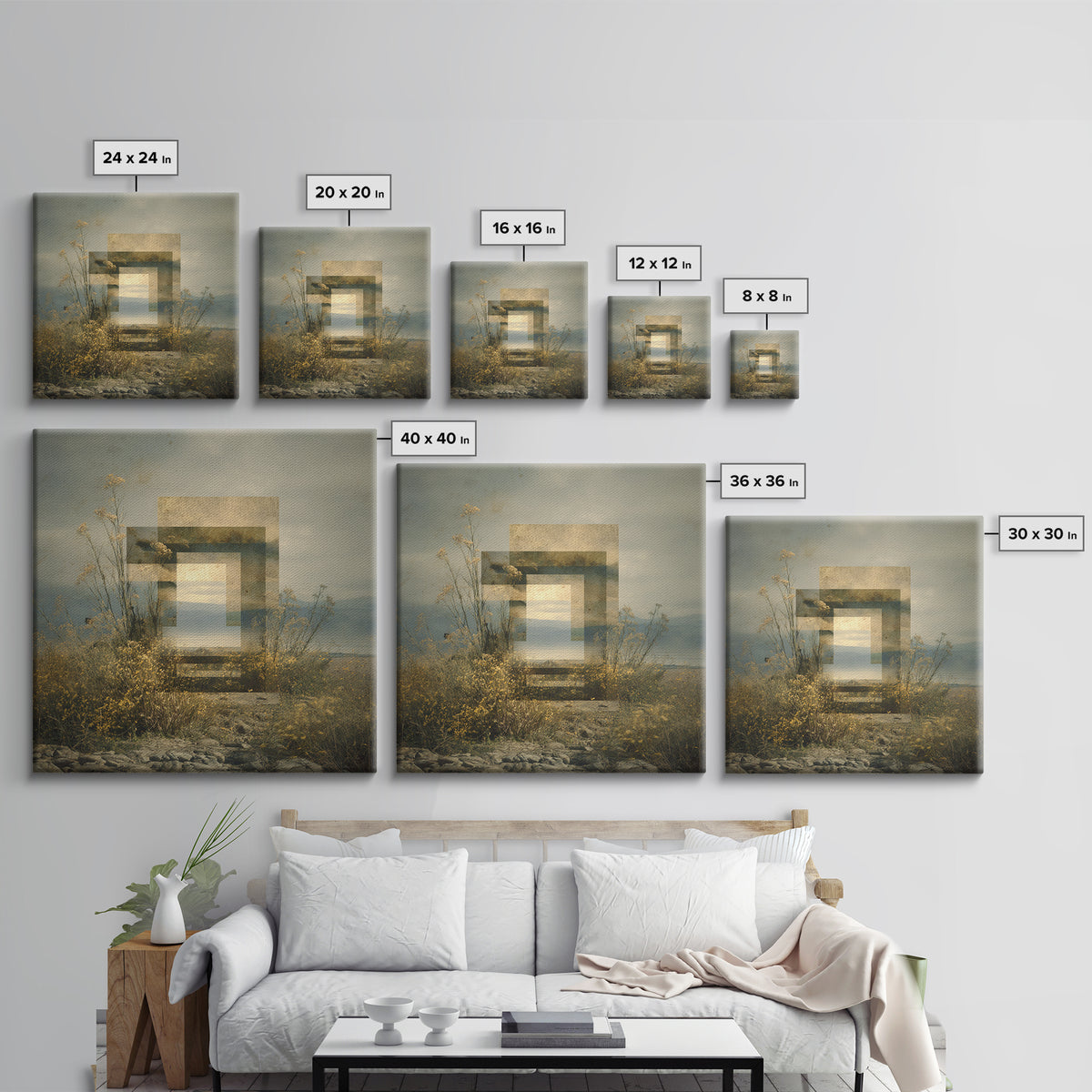 Surreal Dream Landscape Canvas Print, Art, Canvas Wall Art, Living Room Decor, Fine Art, Boho Wall Art, Pink Wall Art, ART-1x1-35