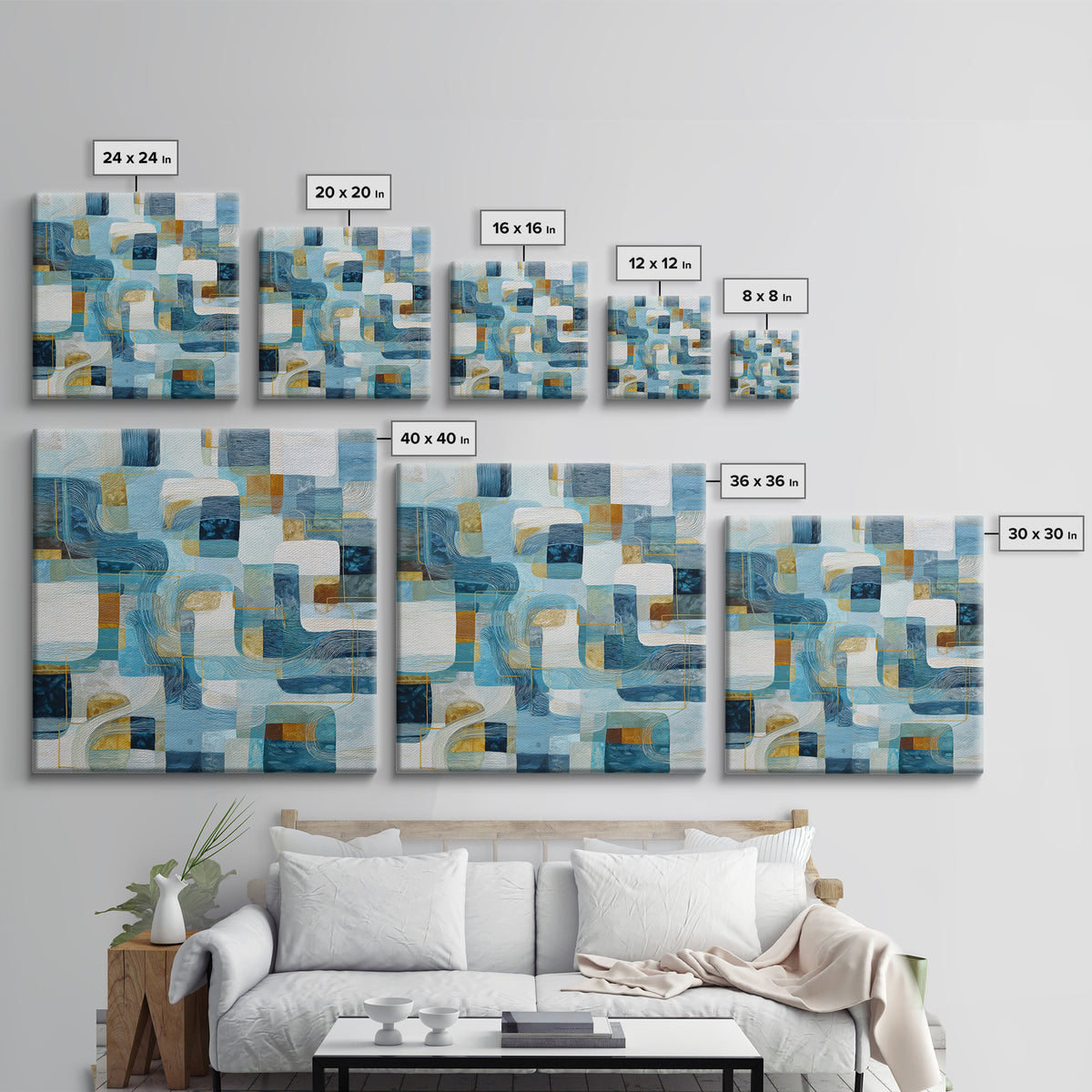 Abstract Water Forms Framed Canvas Print, Art, Canvas Art, Living Room Decor, Fine Art, Horizontal Wall Art, ART-1x1-43