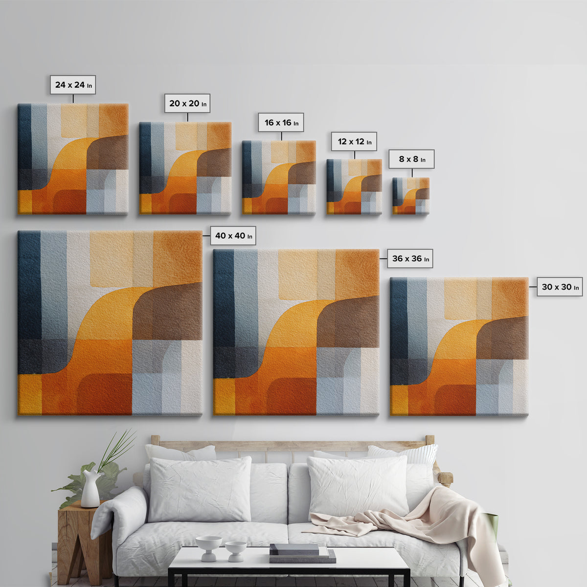 Geometric Color Study Framed Canvas Print, Art, Pink Wall Art, Living Room Decor, Fine Art, Textured Painting, ART-1x1-57