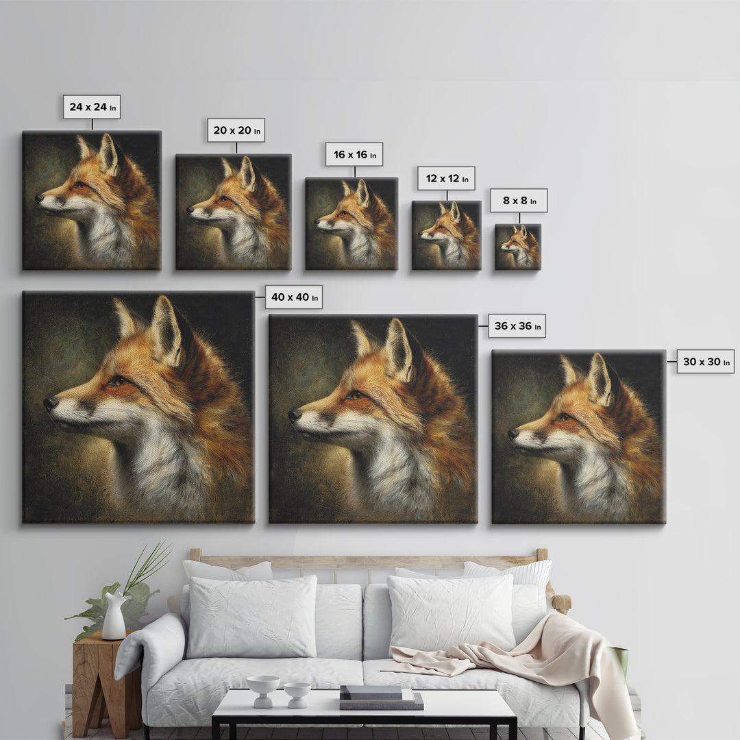 Elegant Animal Portrait Framed Canvas Print, Art, Ai Art, Living Room Decor, Fine Art, Home Decor, Gallery Decor, ART-1x1-66