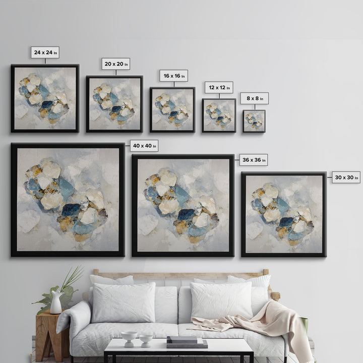 Modern Sculptural Shapes Rendered as Painted Forms Framed Canvas Print, Art, Resin Art, Living Room Decor, Abstract Art, ART-1x1-78