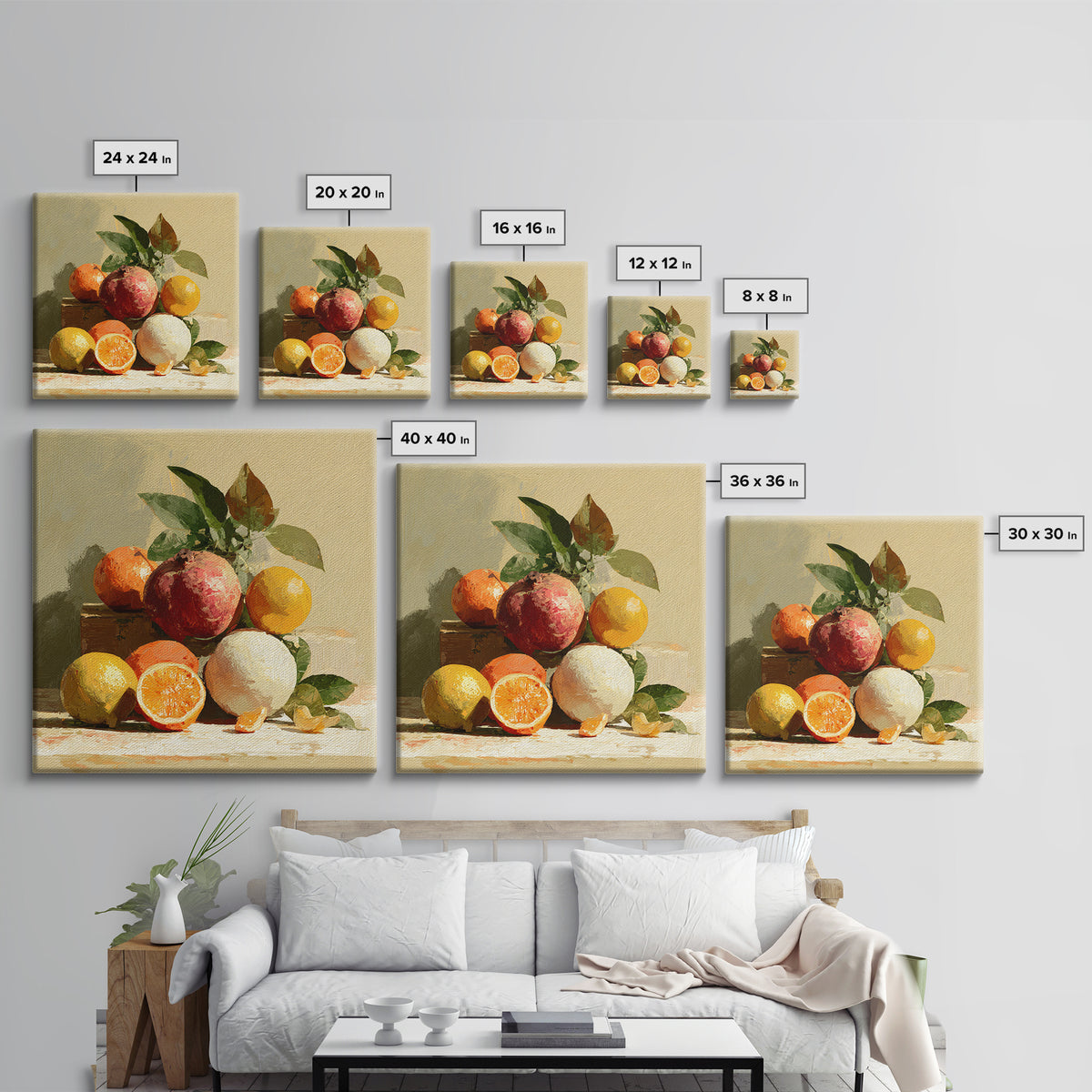 Bold Pop Fruit Composition Framed Canvas Print, Art, Luxury Decor, Living Room Decor, Fine Art, Metal Wall Art, ART-1x1-88