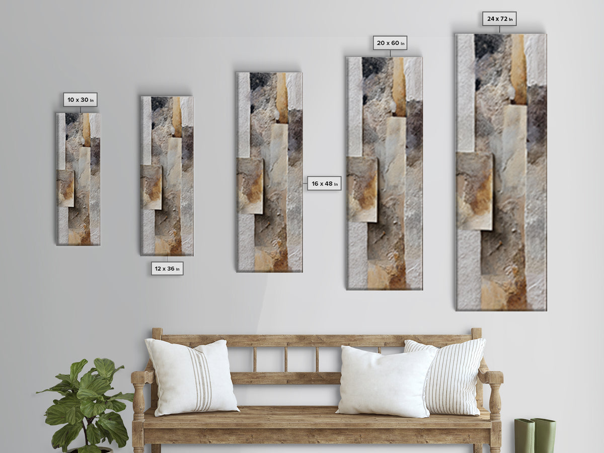 Textured Neutral Abstraction Canvas Print, Art, Ai Art, Living Room Decor, Abstract Art, Home Decor, Gallery Decor, ART-1x3-1