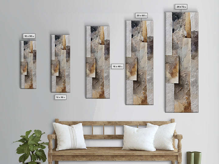 Textured Neutral Abstraction Canvas Print, Art, Ai Art, Living Room Decor, Abstract Art, Home Decor, Gallery Decor, ART-1x3-1