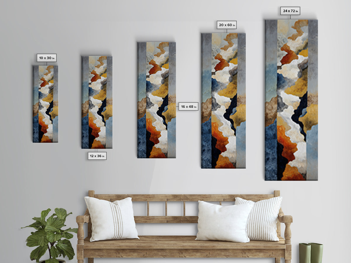 Contemporary Abstract with Layered Pigments and Energetic Canvas Print, Art, Framed Art, Living Room Decor, Fine Art, ART-1x3-14