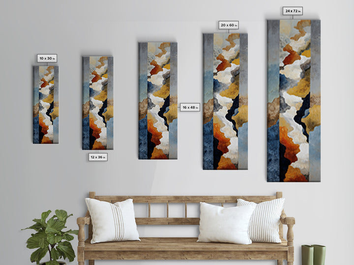 Contemporary Abstract with Layered Pigments and Energetic Canvas Print, Art, Framed Art, Living Room Decor, Fine Art, ART-1x3-14