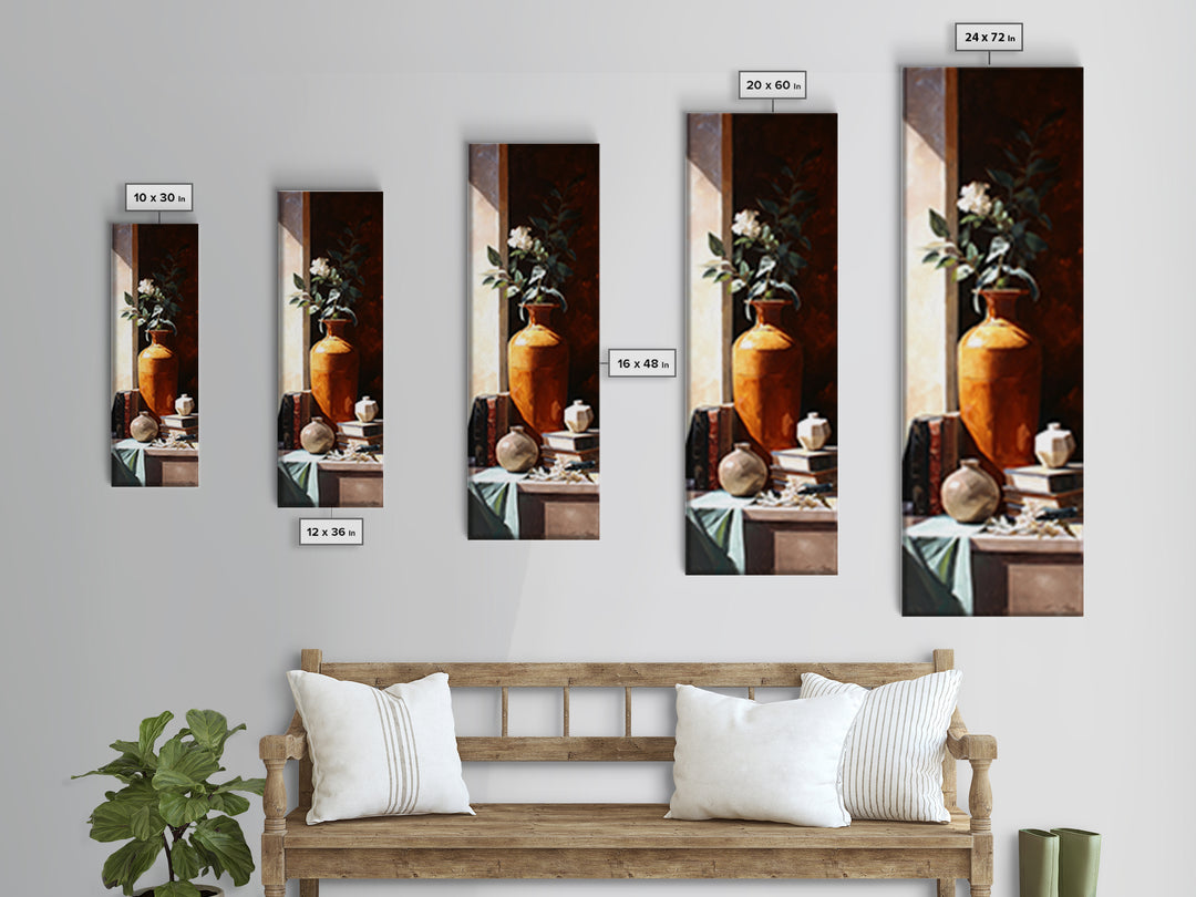 Sunlit Interior Still Life Canvas Print, Art, Ai Art, Living Room Decor, Fine Art, Home Decor, Gallery Decor, ART-1x3-26