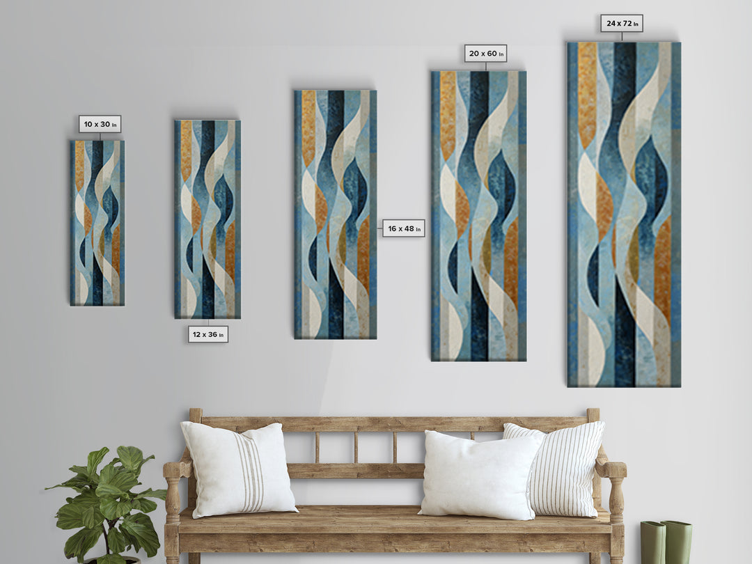 Abstract Water Forms Framed Canvas Print, Art, Luxury Decor, Living Room Decor, Abstract Art, Metal Wall Art, ART-1x3-31